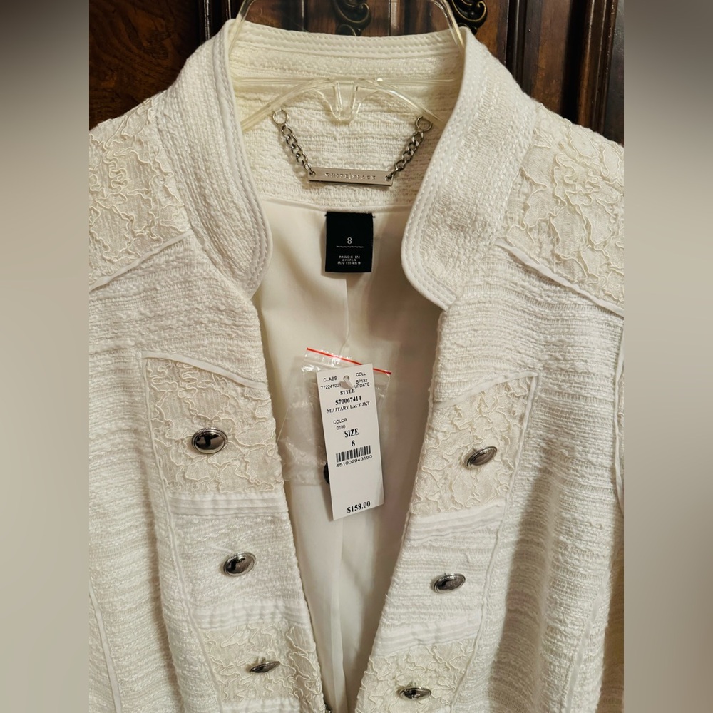 White House Black Market Military Lace Jacket Size 8. New with tags. - Picture 3 of 3
